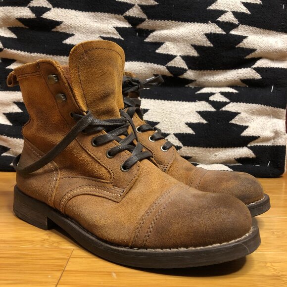 Aldo sz 7 (Womens 9) Brown Vintage Rustic Style Jump Boots Toe Cap Indiana Jones - Picture 4 of 9